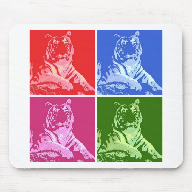 Tapis De Souris Tigres colorés (Devant)