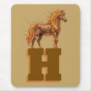 Tapis De Souris Timbre Sauvage – Art de Chevaux Majestueux en Cour
