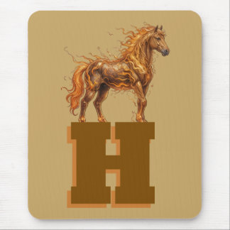 Tapis De Souris Timbre Sauvage – Art de Chevaux Majestueux en Cour