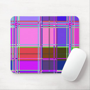 Tapis De Souris Tissu à motif tartan rose Madras