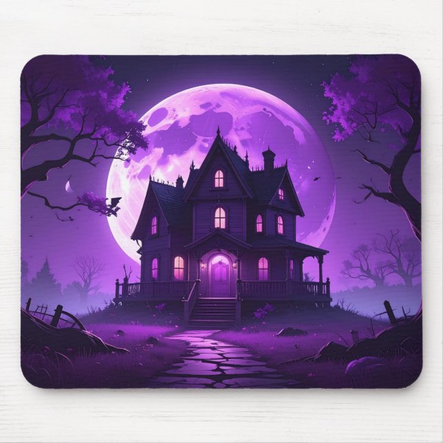 Tapis De Souris Title: Purple Moon Haunted Mansion Mousepad (Devant)