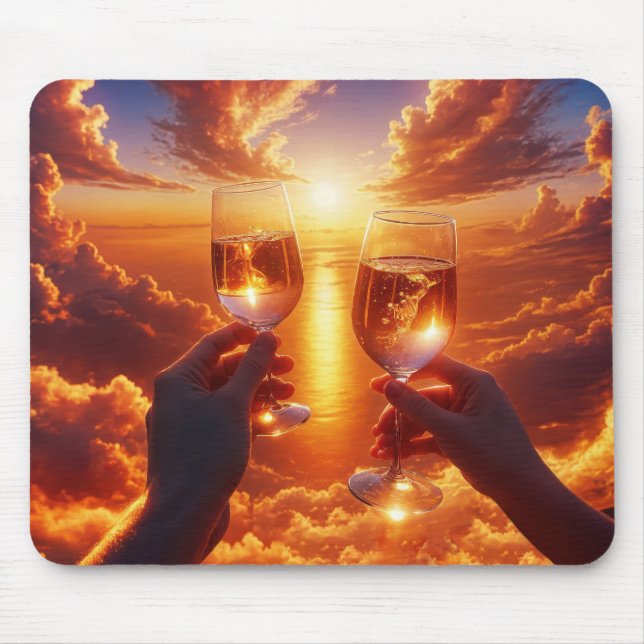 Tapis De Souris Toast Anniversaire Au coucher Du Soleil (Devant)