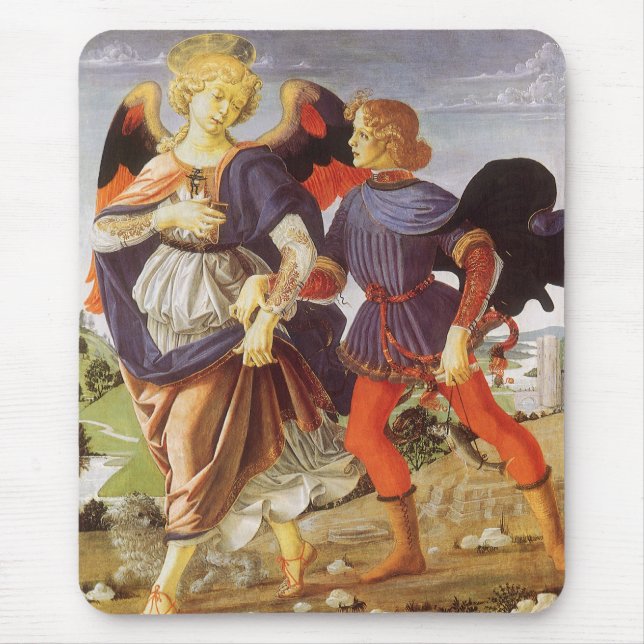 Tapis De Souris Tobias et l'Ange par Andrea del Verrocchio (Devant)