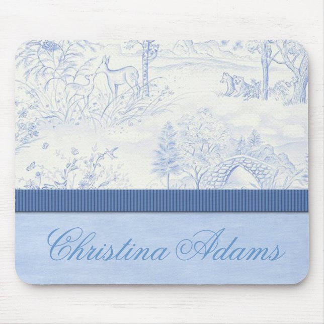 Tapis De Souris Toile bleu personnalisé Mousepad (Devant)
