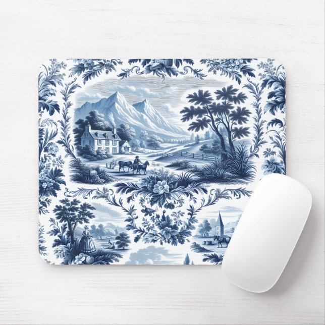 Tapis De Souris Toile Bleue Pays Français (Avec souris)