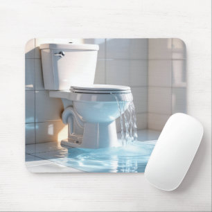 Tapis De Souris Toilettes à débordement dans une salle de bain bla