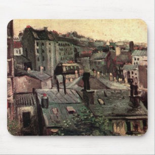 Tapis De Souris Toits et arrières de maisons par Vincent van Gogh