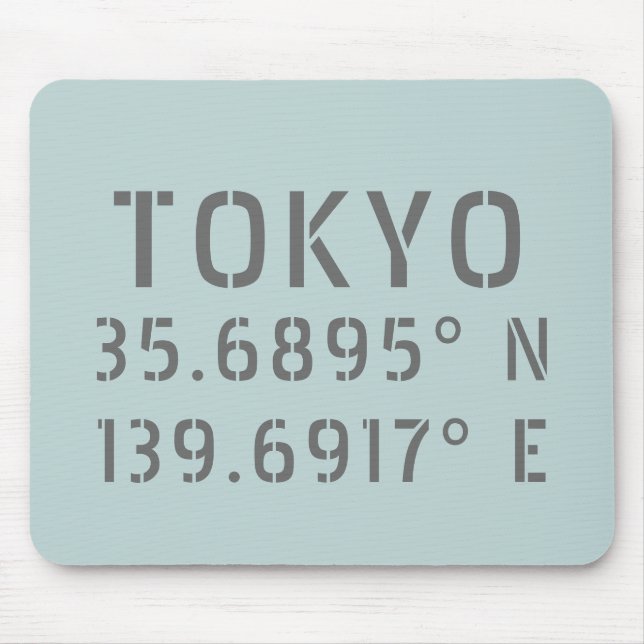 Tapis De Souris Tokyo Latitude & Longitude (Devant)
