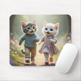 Tapis De Souris Tom & Luna Mouse Pad, Cute Cat Desk Mat