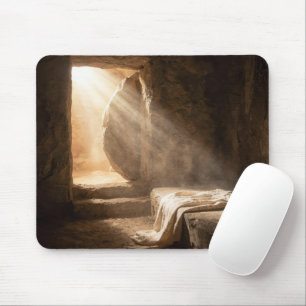Tapis De Souris Tombeau vide de Pâques avec linceul