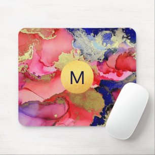Tapis de souris ton bijou en art abstrait monogram