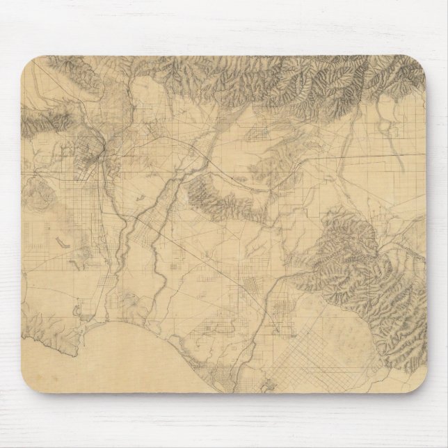 Tapis De Souris Topographie de Los Angeles et San Bernardino (Devant)