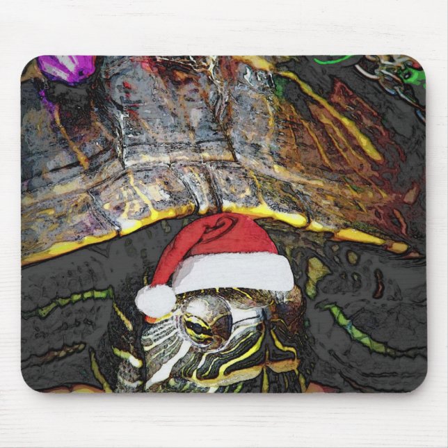 Tapis De Souris Tortue de Noël (Devant)