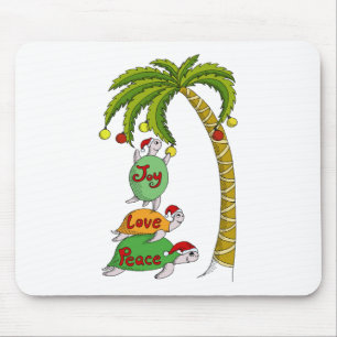 Tapis De Souris Tortue hawaïenne Santa de Noël