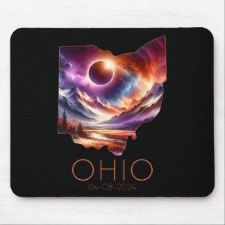 Tapis De Souris Total Solaire Eclipse 2024 État Ohio Totalité Avri