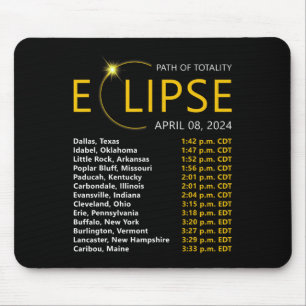 Tapis De Souris Total Solaire Eclipse Apirl 08 2024 Eclipse Carte