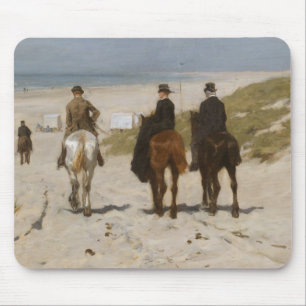 Tapis De Souris Tour de matin sur la plage - mauve d'Anton