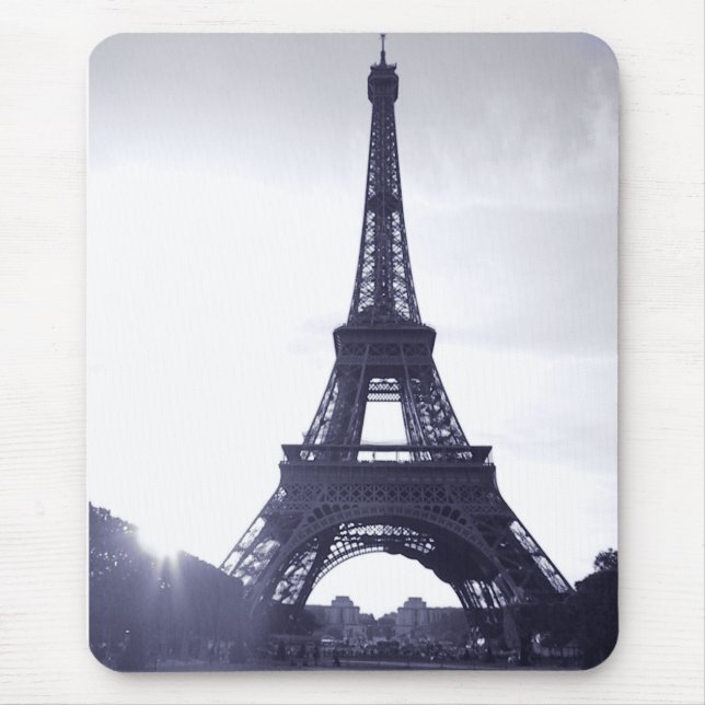 Tapis De Souris Tour Eiffel noir et blanc (Devant)