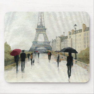 Tapis De Souris Tour Eiffel Paris sous la pluie