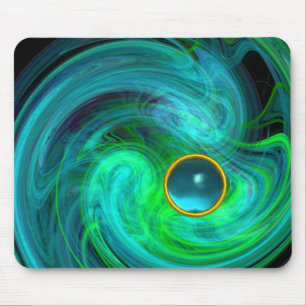 TAPIS DE SOURIS TOURBILLON DE LUMIÈRE BLEU VERT AVEC PIERRE PRÉCIE