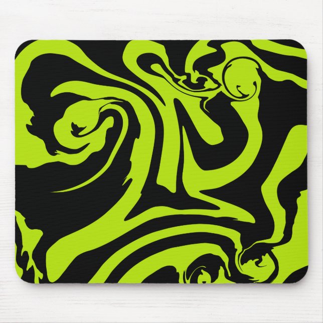 Tapis De Souris Tourbillon de marbre rétro vert et noir (Devant)