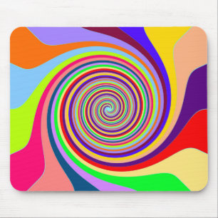 Tapis de souris tourbillon multicolore abstrait
