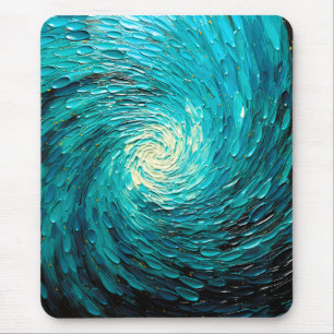 Tapis De Souris Tourbillon océan turquoise abstrait