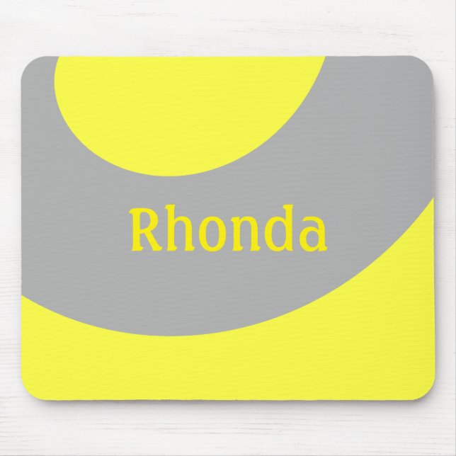 Tapis De Souris Tourbillons jaunes et gris (Devant)