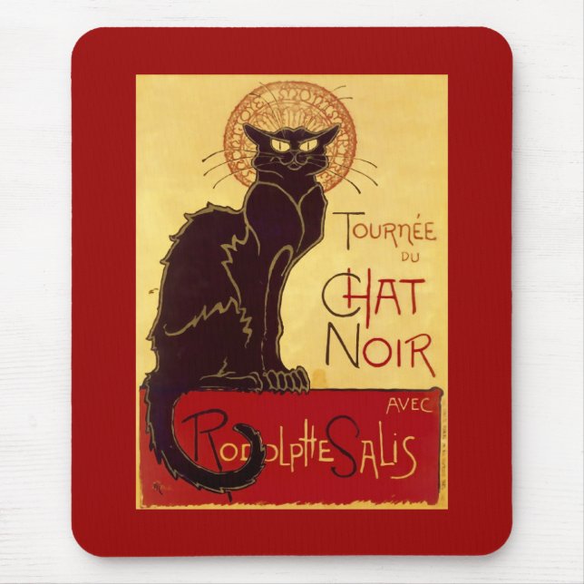 Tapis De Souris Tournée du Conversation Noir, Théophile Steinlen (Devant)