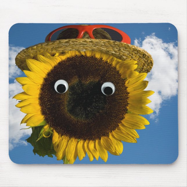 Tapis De Souris tournesol avec casquette (Devant)