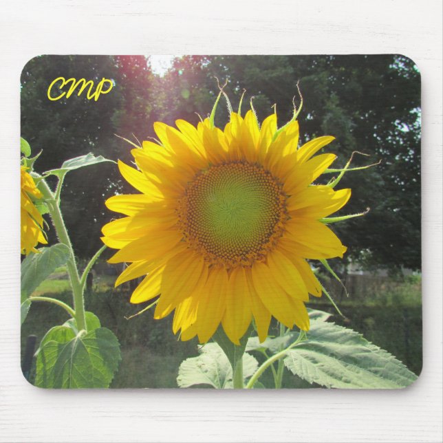 Tapis De Souris Tournesol d'été avec vos initiales (Devant)
