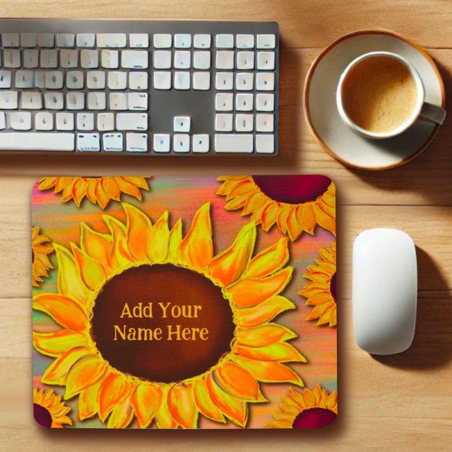 Tapis De Souris Tournesol Jolie Inspirivité Jaune Mousepad (Créateur téléchargé)