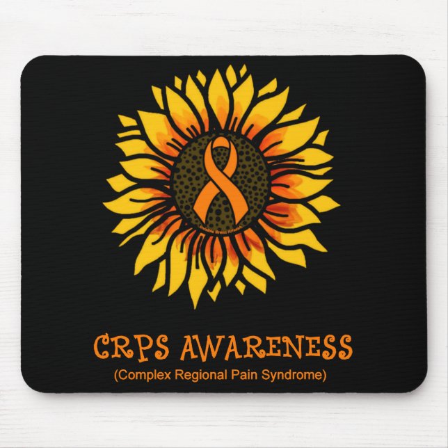 Tapis De Souris Tournesol/Sensibilisation...Panier de souris CRPS (Devant)