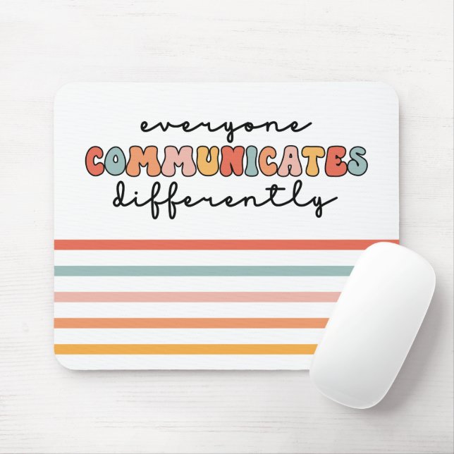Tapis De Souris Tout Le Monde Coloré Communique Différemment (Avec souris)