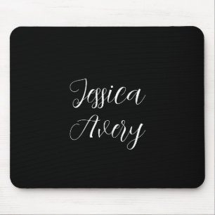 Tapis De Souris Tout nom Élégant script blanc modifiable sur noi