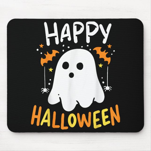 Tapis De Souris Tracer Ou Traiter Le Fantôme D'Halloween (Devant)