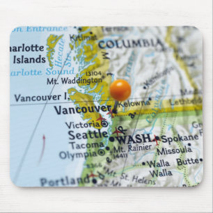 Tapis De Souris Tracez la goupille placée sur Vancouver, Canada
