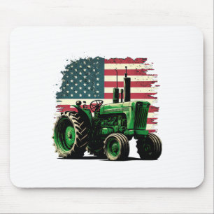 Tapis De Souris Tracteur de ferme agricole Drapeau Usa Tracteur Am