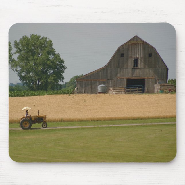 Tapis De Souris Tracteur Mousepad : Tracteur et grange (Devant)