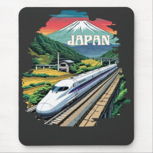 Tapis De Souris Train à balles japonais et Mont Fuji