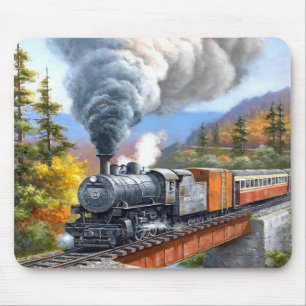Tapis De Souris Train moteur à vapeur vintage