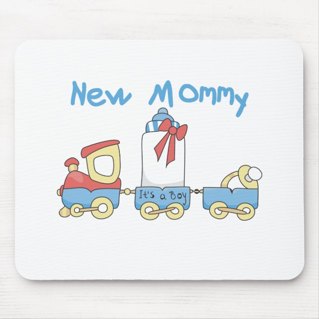 Tapis De Souris Train New Mommy of Boy tshirts et cadeaux (Devant)
