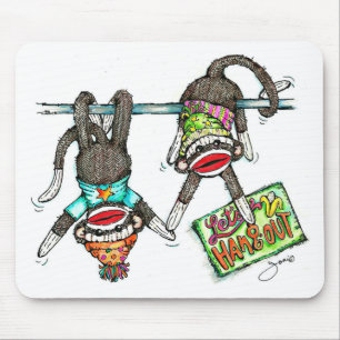 Tapis De Souris Traînons - les singes de chaussette