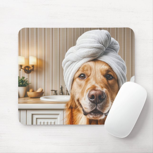 Tapis De Souris Traitement des Spas Golden Retriever (Avec souris)