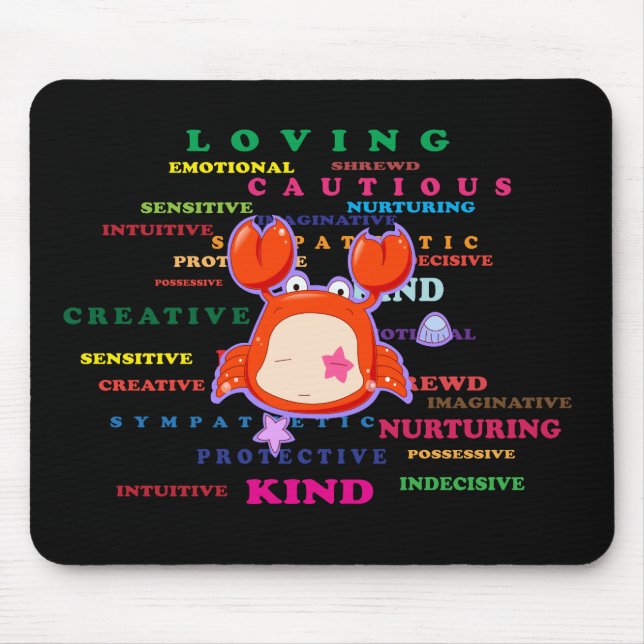 Tapis De Souris Traits de signe de zodiaque de Cancer (Devant)