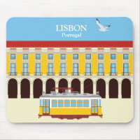 Tramway jaune de Lisbonne style vintage