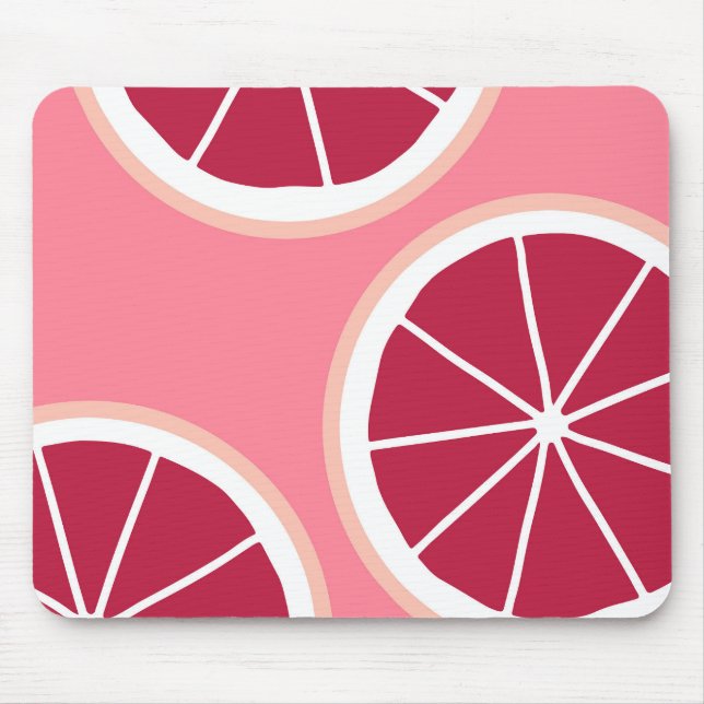 Tapis De Souris Tranches de pamplemousse rose (Devant)