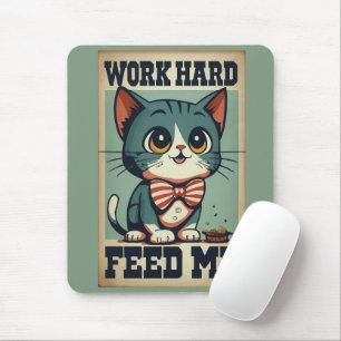 Tapis De Souris Travailler vieux chat Vintage