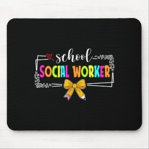 Tapis De Souris Travailleur social scolaire été femmes drôle derni