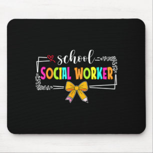 Tapis De Souris Travailleuse Sociale Scolaire Été Femmes Drôle Der